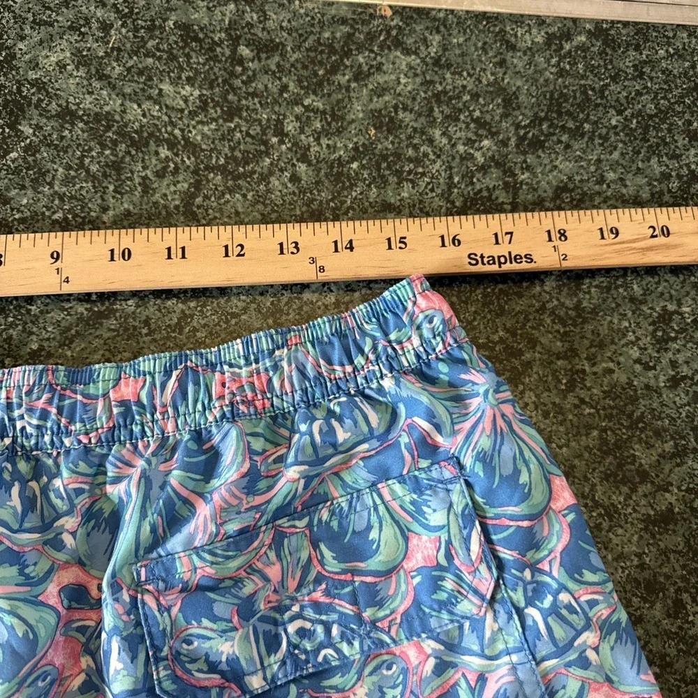 Vineyard Vines‎ Blue Floral Turtle Swim Trunks Board Shorts Size L Preppy Beach